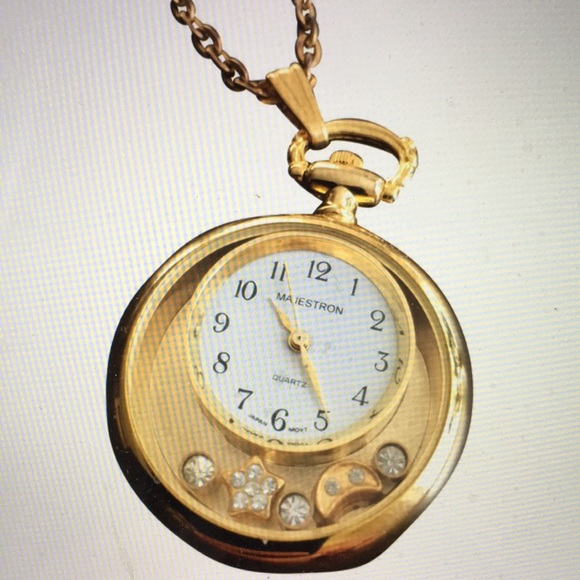 Watch Gold Plated Pendant with chain